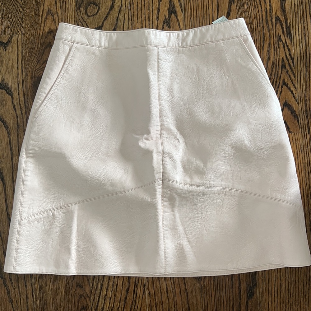 Light Pink Zara Leather Skirt
